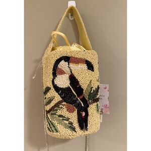 New Release Handcrafted in India Yellow Toucan Bird Beaded Bag Viral TikTok